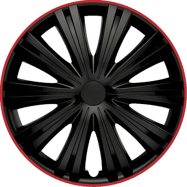AutoStyle wieldoppen Giga 16 inch ABS zwart/rood set van 4