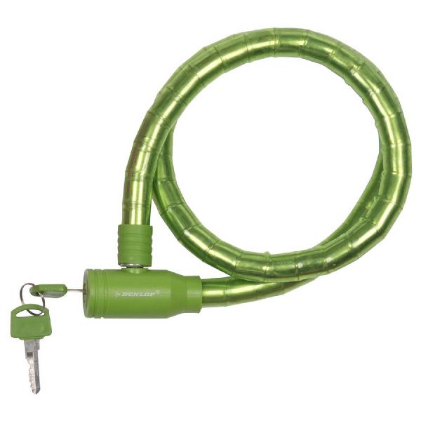 Dunlop kabelslot - groen - plastic coating - 80 cm - Fietssloten