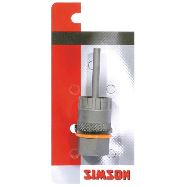 Simson cassette-borgringafnemer met pen 12,3 cm staal grijs