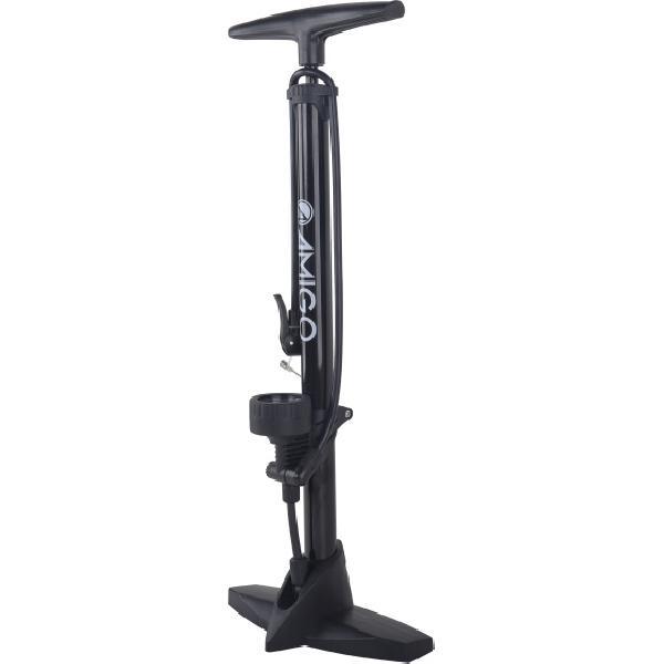 AMIGO fietspomp met drukmeter 11 Bar 61 cm zwart