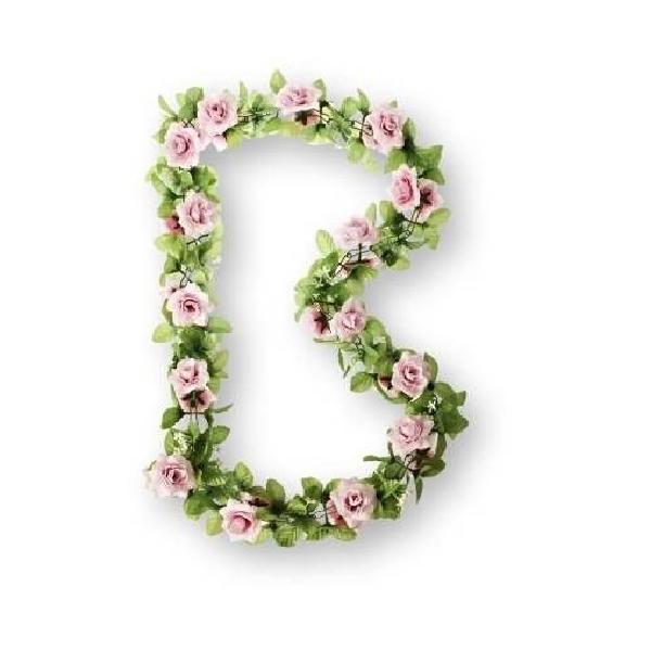 Basil Bloemenstreng Flower Garland met rozen 120 cm roze