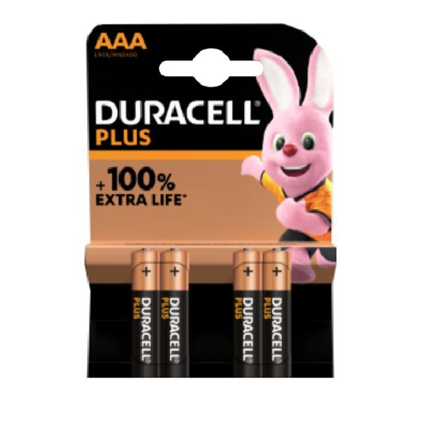 Duracell Plus alkaline AAA batterijen per 4 stuks