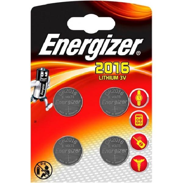 Energizer Lithium 3V knoopcel batterijen (CR2016) 4 stuks