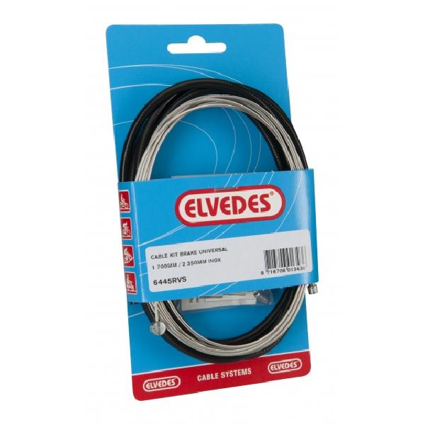 Elvedes remkabel set universeel 1800/2350 mm zwart/zilver