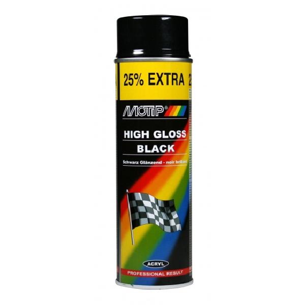 Motip spuitlak acryllak hoogglans zwart 500 ml