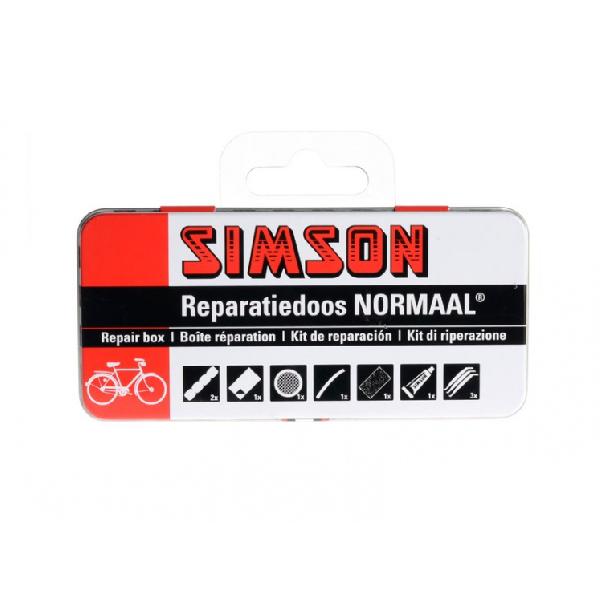 Simson reparatiedoos Normaal 8 x 6 cm aluminium rood 10 delig