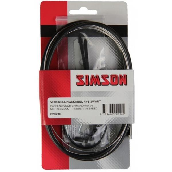 Simson versnellingskabel set Nexus 1700/2150 mm zwart/zilver