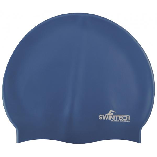 SwimTech badmuts siliconen one size donkerblauw