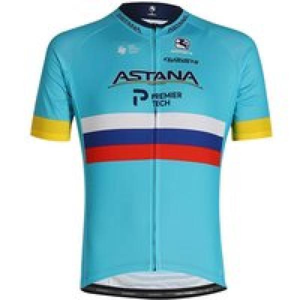 ASTANA PRO TEAM Russische kampioen 2020 fietsshirt met korte mouwen, voor heren,