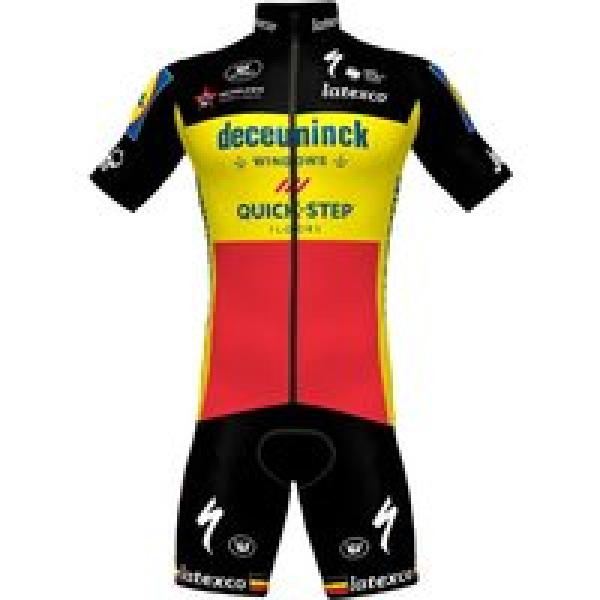 DECEUNINCK QUICK-STEP Aero Belgische kampioen 2021 Set (fietsshirt + fietsbroek)