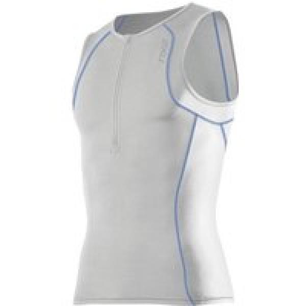 2XU triathlon singlet G:2 Active wit-blauw, voor heren, Maat S, Triathlon shirt,