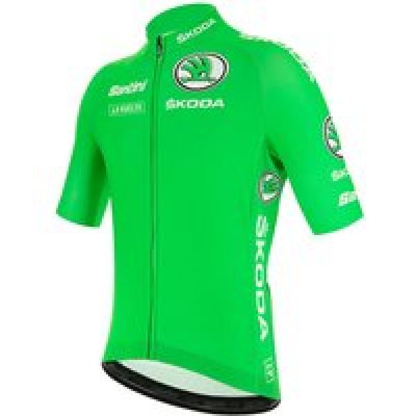 La Vuelta 2020 Groene fietsshirt met korte mouwen, voor heren, Maat S, Fietsshir