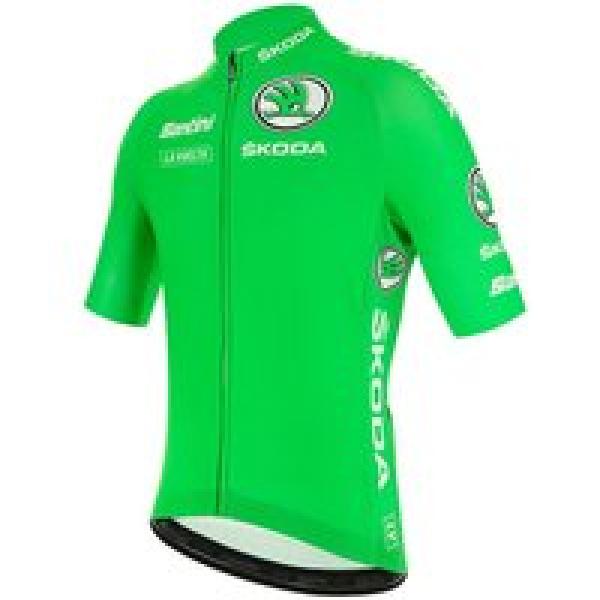 La Vuelta 2020 Groene fietsshirt met korte mouwen, voor heren, Maat S, Fietsshir