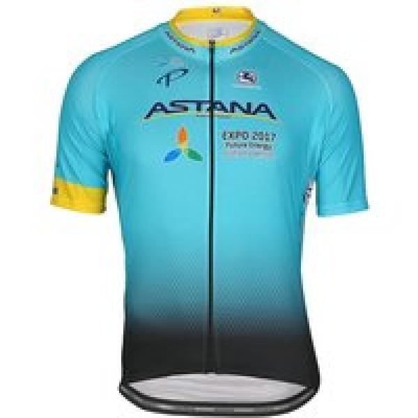 ASTANA PRO TEAM 2017 fietsshirt met korte mouwen, voor heren, Maat L, Wielershir