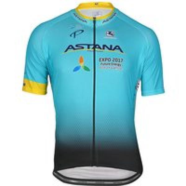 ASTANA PRO TEAM 2017 fietsshirt met korte mouwen, voor heren, Maat L, Wielershir