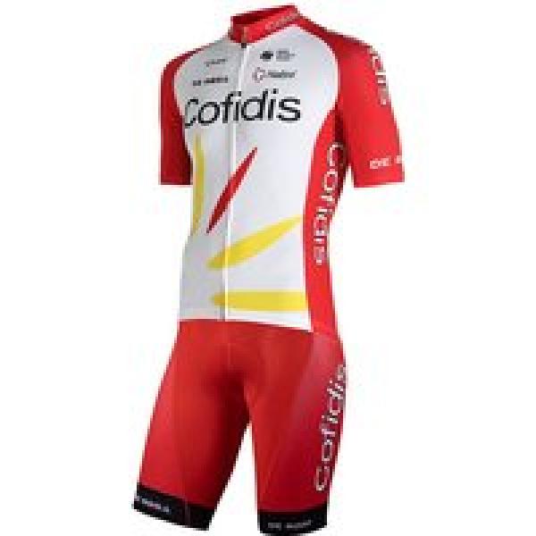 COFIDIS 2021 Set (fietsshirt + fietsbroek), voor heren, Fietskleding