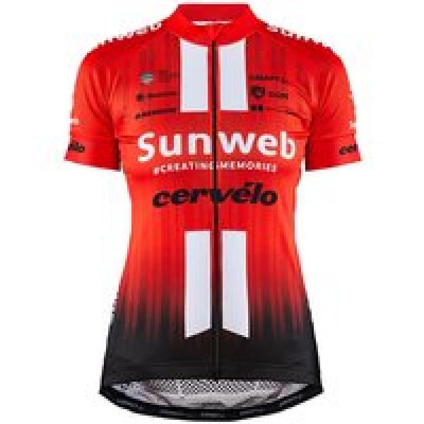 TEAM SUNWEB 2019 dames fietsshirt met korte mouwen, Maat L