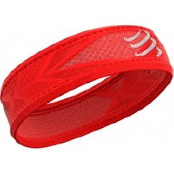 compressport thin headband on off red