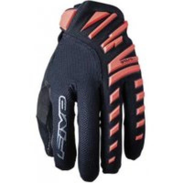 paar five enduro air long gloves fluorescent red black