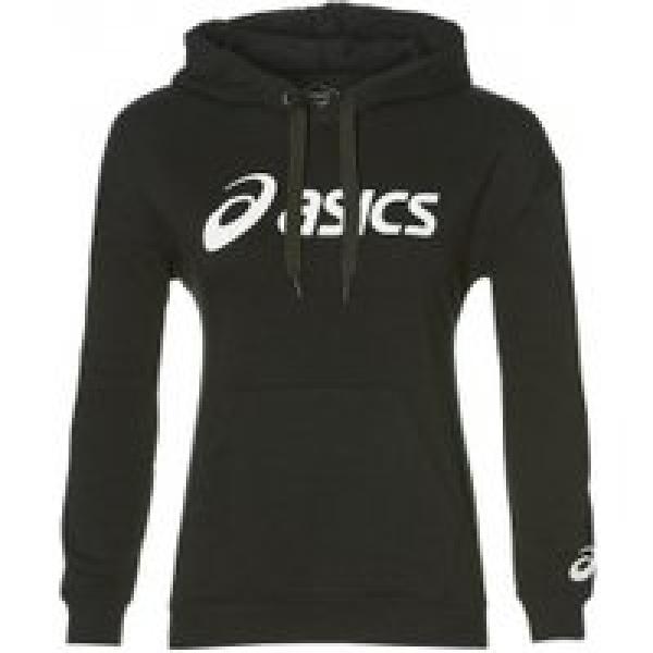 asics women s big logo hoodie black
