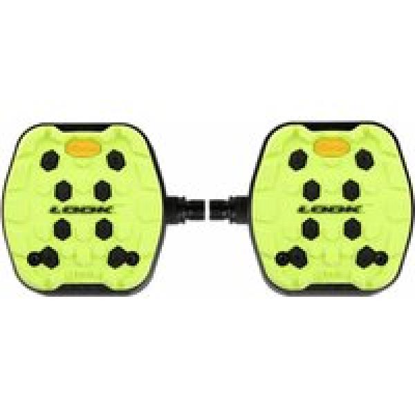 paar look trail grip flat pedals lime green