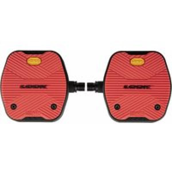 look geo city grip flat pedals red