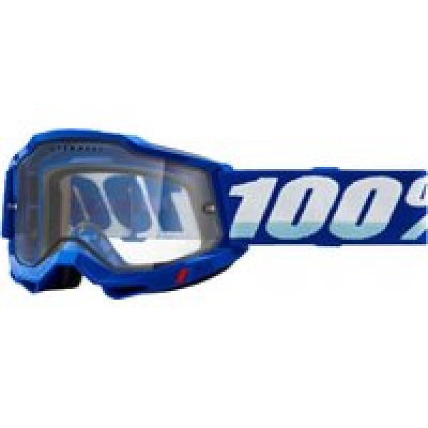 100 accuri 2 enduro mtb goggle blue clear lenses