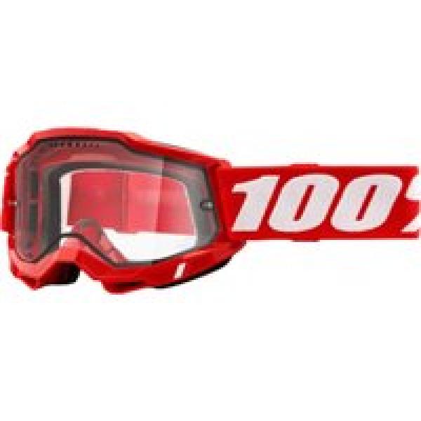 100 accuri 2 enduro mtb goggle red clear lenses