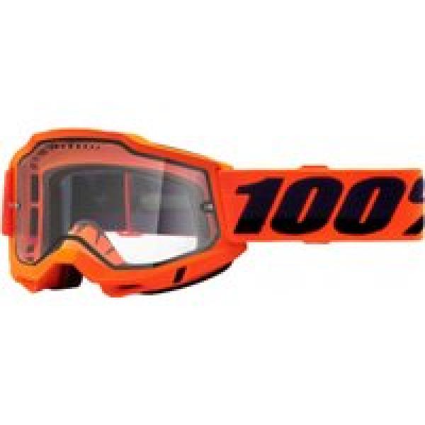 100 accuri 2 enduro mtb goggle orange clear lenses