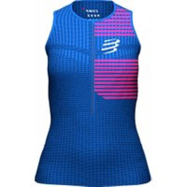compressport women s tri postural sleeveless jersey blue pink