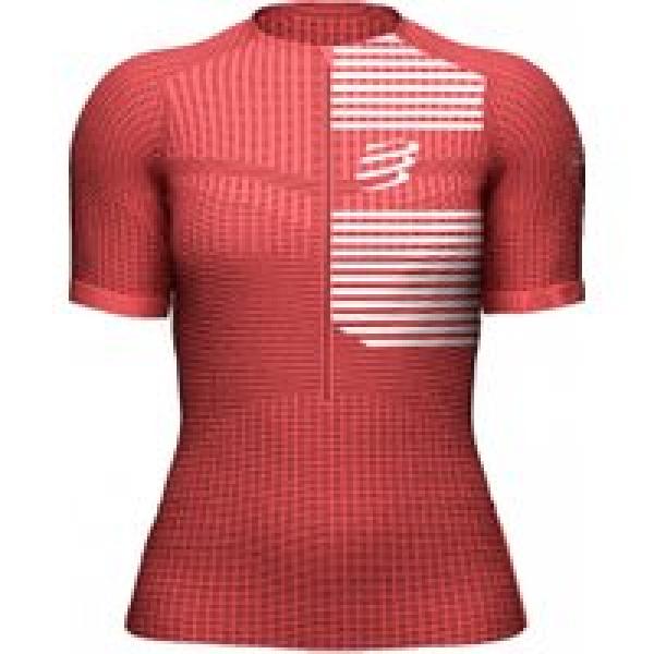 compressport women s tri postural coral short sleeve jersey