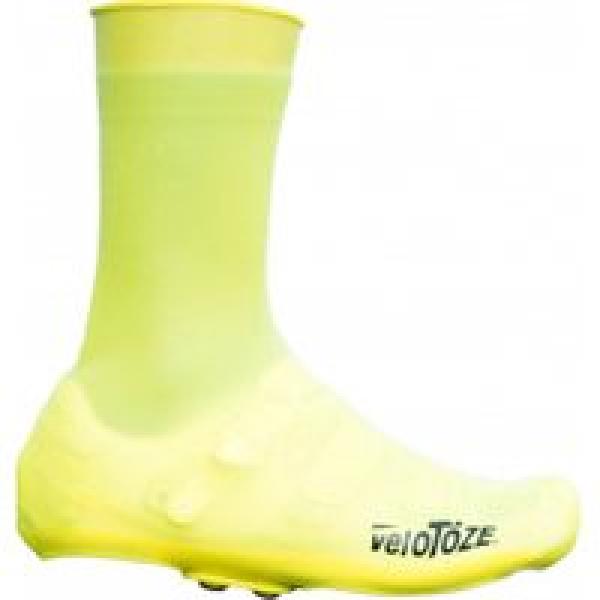 paar velotoze high silicone snaps yellow viz shoe covers
