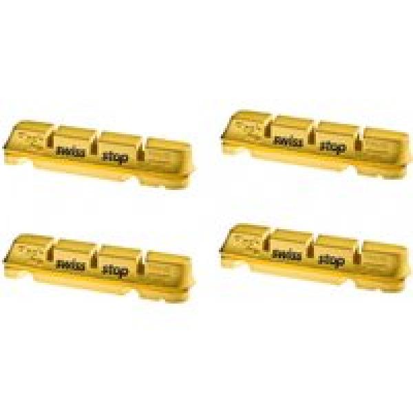 x4 swissstop flashpro yellow king remblok cartridges voor carbon velgen voor shimano sram campagnolo remmen