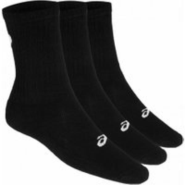 asics crew socks 3 pack black unisex