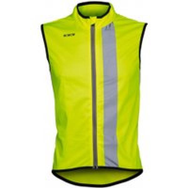 wowow maverick reflective sleeveless jacket fluorescent yellow