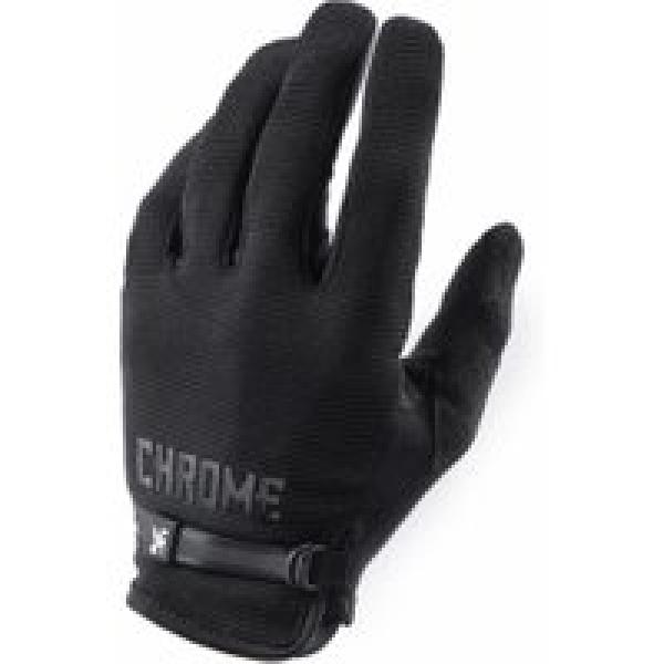 long chrome cycling gloves black