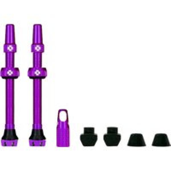muc off v2 aluminium 44 mm tubeless valves purple