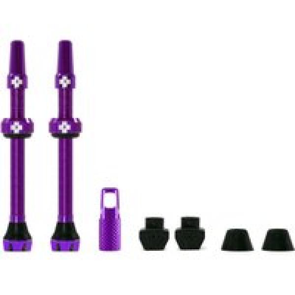 muc off kit de valves tubeless v2 paar 60mm purple