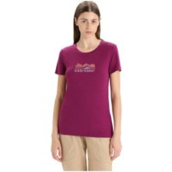 icebreaker tech lite ii mountain geology women s short sleeve merino t shirt purple