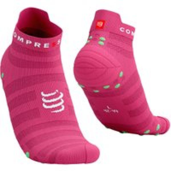 compressport pro racing socks v4 0 ultralight run low pink