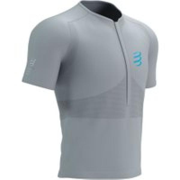 compressport trail half zip fitted ss top alloy grey