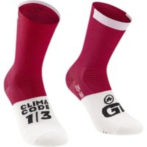 assos gt socks c2 red white