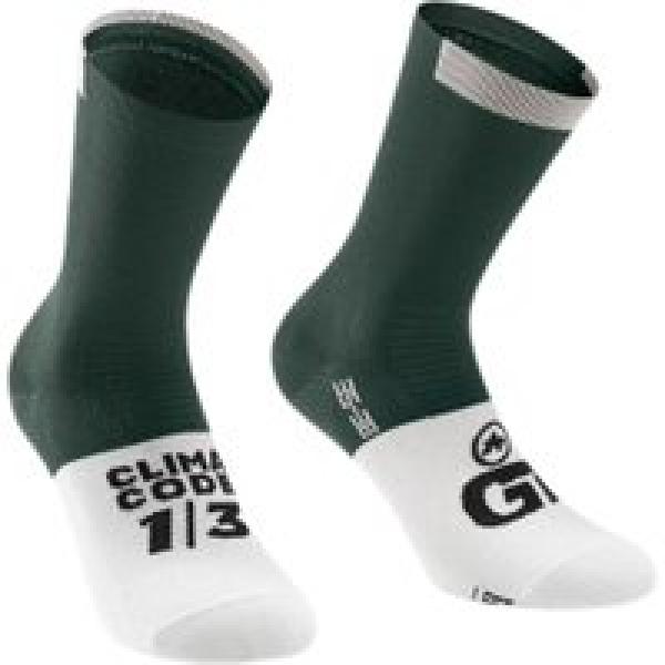 assos gt socks c2 green white