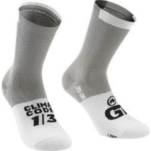 assos gt socks c2 grey white