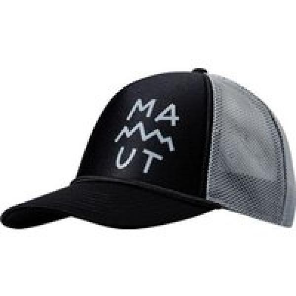 mammut lettering cap black grey