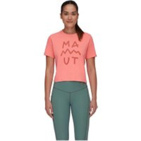 dames mammut massone lettering pink cropped t shirt