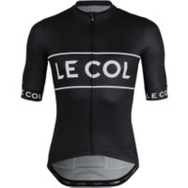 le col sport logo short sleeve jersey black