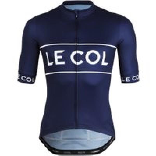 le col sport logo short sleeve jersey navy blue
