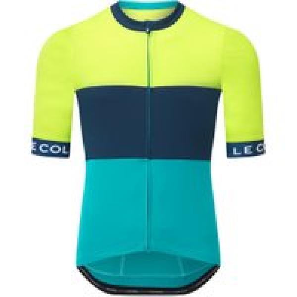 le col sport short sleeve jersey blue yellow
