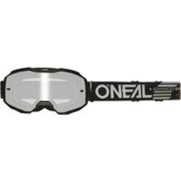 o neal b 10 solid black goggle silver mirror lens